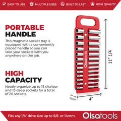 Magnetic Portable Socket Tray With handle