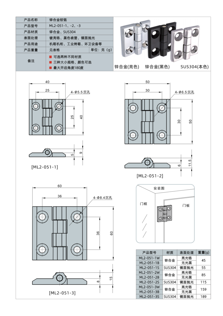 Salt Spray Test Chamber Hinges