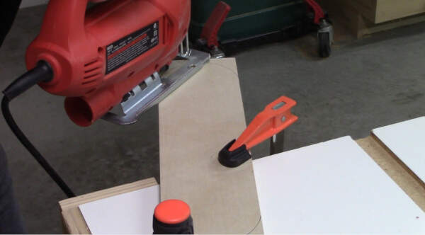 cut the throat plate curves with a jig saw