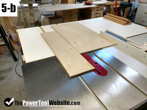 Rip table saw sled to width