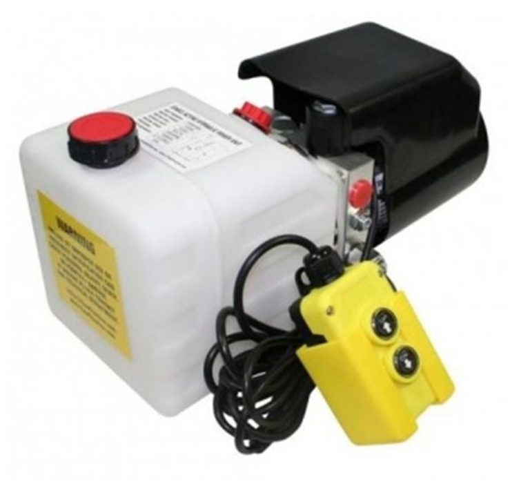 Use of 12-volt hydraulic pumps with reservoirs